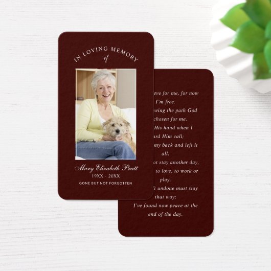 In Love Memory Foto Beerdigungskarte (Schreibtisch)