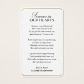 In Love Memory Foto Beerdigungskarte (Rückseite)