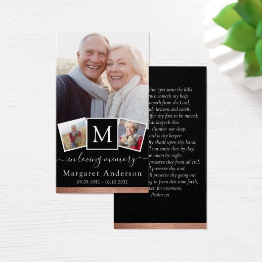 In Love Memory Foto Beerdigungskarte (Schreibtisch)