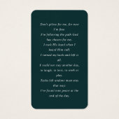 In Love Memory Foto Beerdigungskarte (Rückseite)