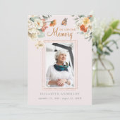 In Love Memory | Foto Beerdigungskarte Einladung (Stehend Vorderseite)