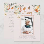 In Love Memory | Foto Beerdigungskarte Einladung (Vorne/Hinten)