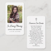 In Love Memory Foto Beerdigungskarte Visitenkarte (Vorne/Hinten)
