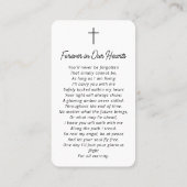 In Love Memory Foto Beerdigungskarte Visitenkarte (Rückseite)