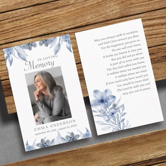 In Love Memory | Foto Beerdigungskarte Visitenkarte