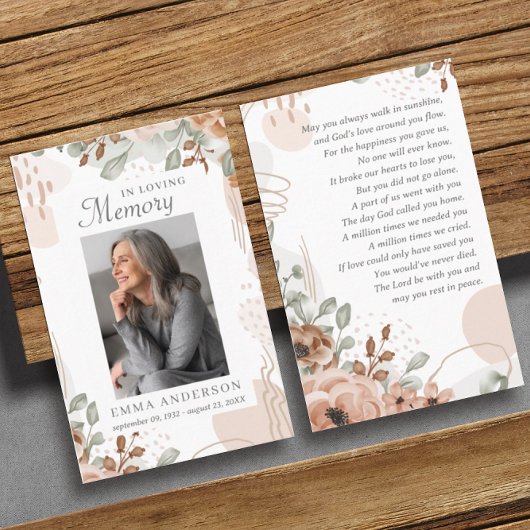 In Love Memory | Foto Beerdigungskarte Visitenkarte