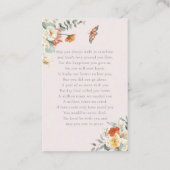 In Love Memory | Foto Beerdigungskarte Visitenkarte (Rückseite)