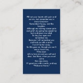 In Love Memory Foto Beerdigungskarte Visitenkarte (Rückseite)