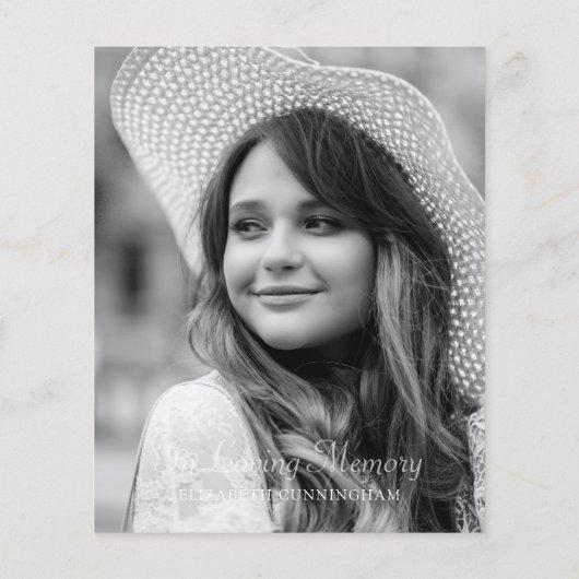 In Love Memory Foto Begräbniskarte (Rückseite)