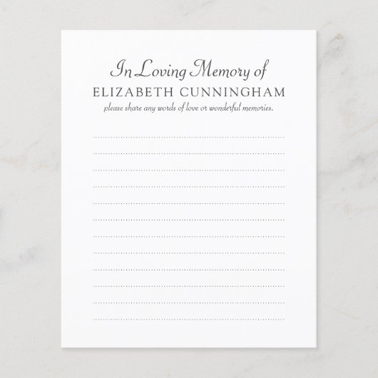 In Love Memory Foto Begräbniskarte (Vorderseite)