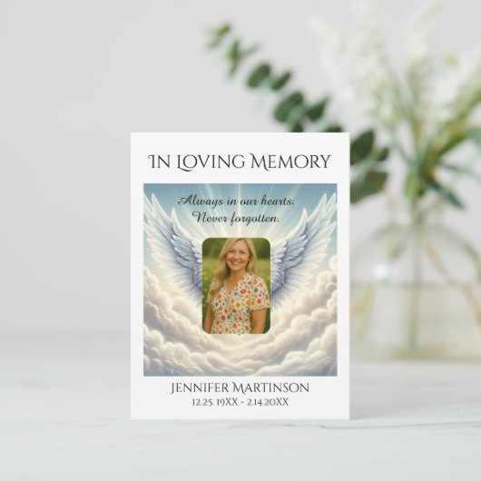 In Love Memory Foto Card Postkarte (Stehend Vorderseite)