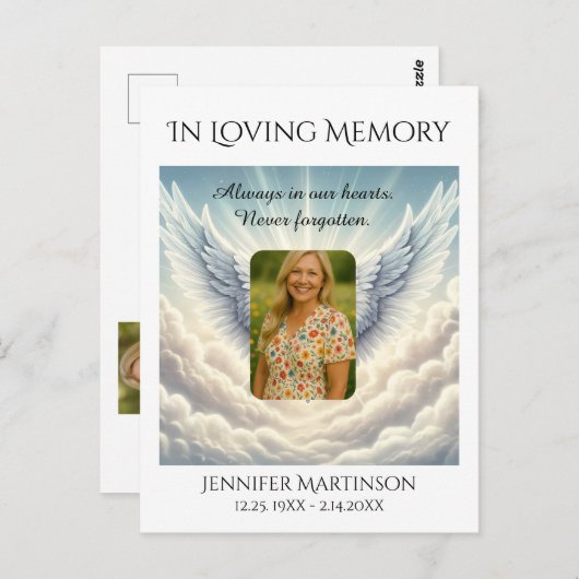 In Love Memory Foto Card Postkarte (Vorne/Hinten)