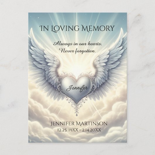 In Love Memory Foto Card Postkarte (Vorderseite)