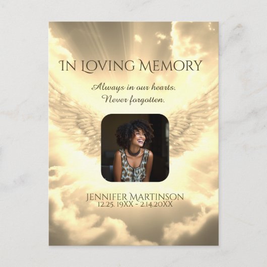 In Love Memory Foto Card Postkarte (Vorderseite)