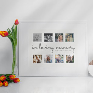 In Love Memory Foto Collage Achtung Tribut Poster