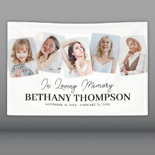 In Love Memory Foto Collage Beerdigung Banner