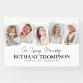 In Love Memory Foto Collage Beerdigung Banner (Horizontal)