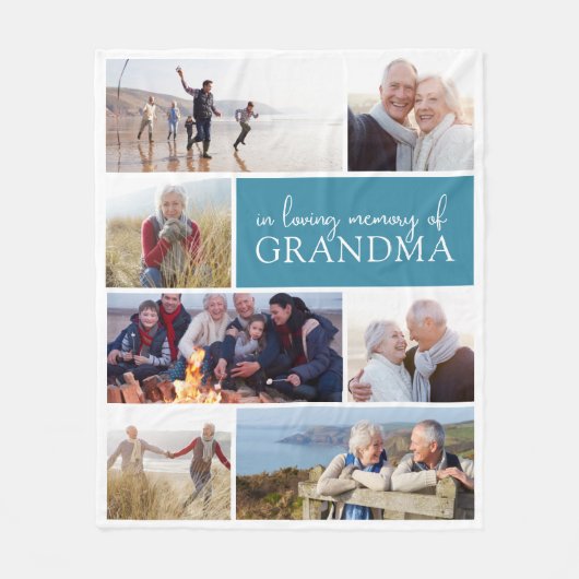 In Love Memory Foto Collage Beileid Fleecedecke (Vorderseite)