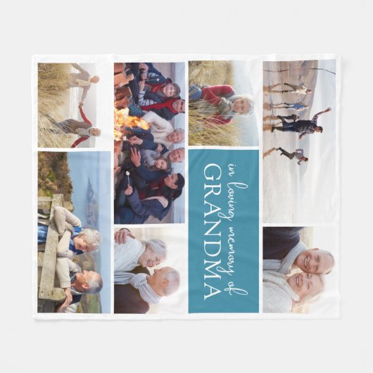 In Love Memory Foto Collage Beileid Fleecedecke (Vorderseite (Horizontal))