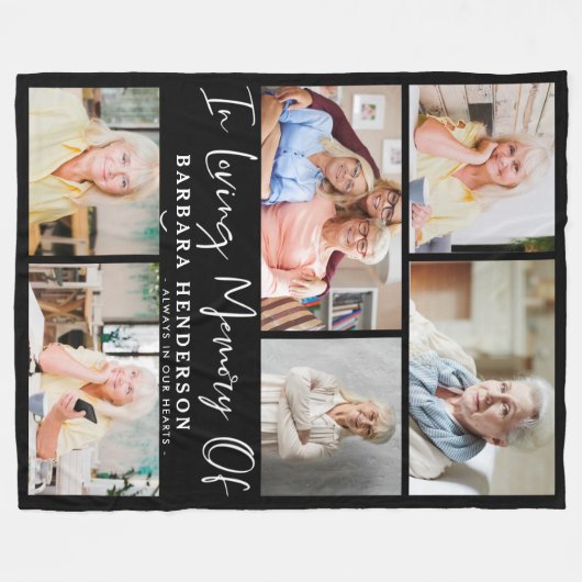In Love Memory Foto Collage Fleecedecke (Vorderseite (Horizontal))