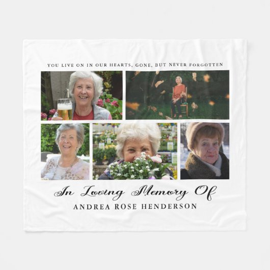 In Love Memory Foto Collage Fleecedecke (Vorderseite (Horizontal))
