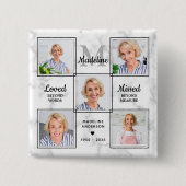 In Love Memory Foto Collage Memorial Beerdigung Button (Vorderseite)