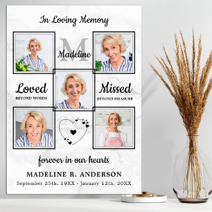 In Love Memory Foto Collage Memorial Beerdigung Poster