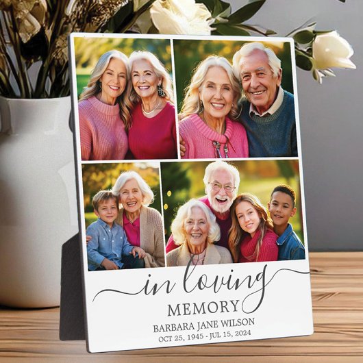 In Love Memory Foto Collage Memorial Keepake Fotoplatte