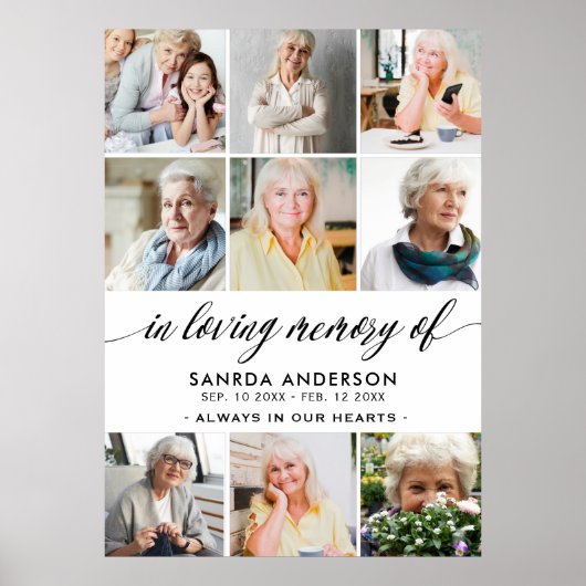 In Love Memory Foto Collage Poster (Vorne)