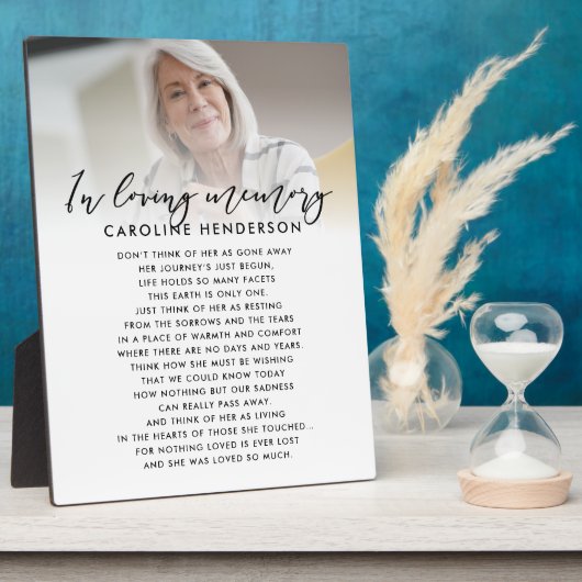 In Love Memory Foto Custom Quote/Poem Tabletop Fotoplatte (Seite)