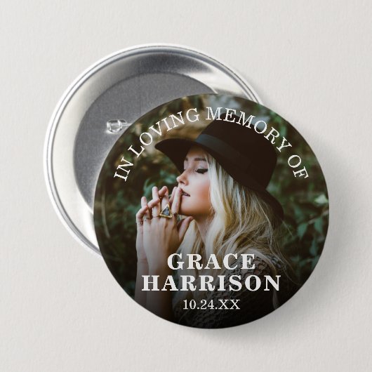 In Love Memory | Foto der Erinnerung Button (Vorne & Hinten)