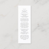 In Love Memory Foto Einfache Beerdigung Lesezeiche Mini Visitenkarte (Rückseite)