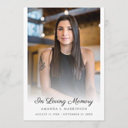 In Love Memory Foto Einfache Beerdigung Service Programm (Vorderseite)