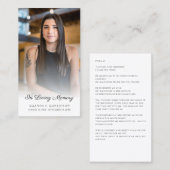 In Love Memory Foto Einfache Beerdigungskarte Visitenkarte (Vorne/Hinten)