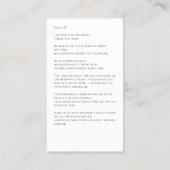 In Love Memory Foto Einfache Beerdigungskarte Visitenkarte (Rückseite)