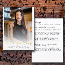 In Love Memory Foto einfache Obituary Beerdigung Folieneinladung