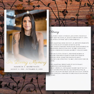 In Love Memory Foto einfache Obituary Beerdigung Folieneinladung