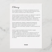 In Love Memory Foto einfache Obituary Beerdigung Folieneinladung (Rückseite)