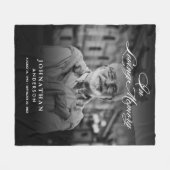 In Love Memory Foto Elegantes Skript Fleecedecke (Vorderseite (Horizontal))