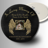In Love Memory Foto Erinnerung Angel Wings Button