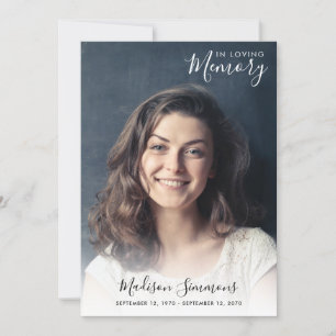 In Love Memory Foto Feier des Lebens Beerdigung Einladung