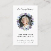 In Love Memory Foto florale Beerdigungskarte Visitenkarte (Vorderseite)