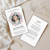 In Love Memory Foto florale Gedenkkarte Visitenkarte