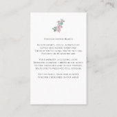 In Love Memory Foto florale Gedenkkarte Visitenkarte (Rückseite)