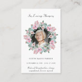 In Love Memory Foto florale Gedenkkarte Visitenkarte (Vorderseite)