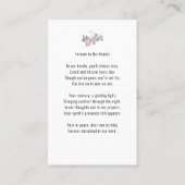 In Love Memory Foto florale Gedenkkarte Visitenkarte (Rückseite)