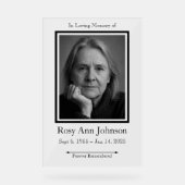 In Love Memory Foto Funeral Memorial Board Acrylschild (Vorderseite)