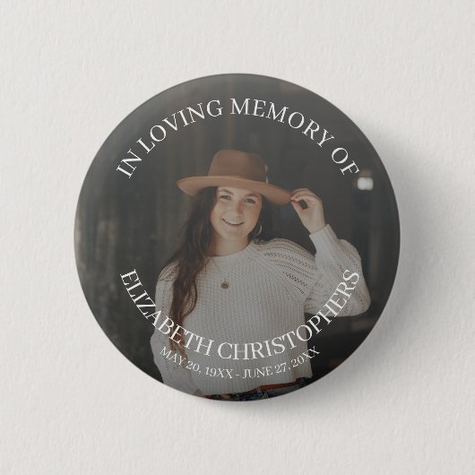 In Love Memory Foto Funeral Memorial Button (Vorderseite)