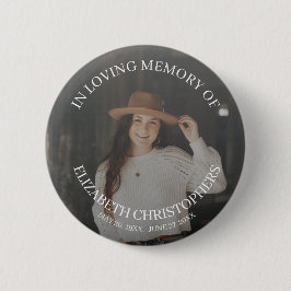 In Love Memory Foto Funeral Memorial Button