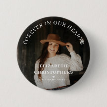 In Love Memory Foto Funeral Memorial Button